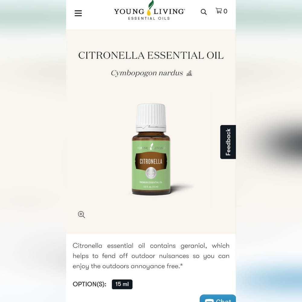New Citronella 15ml, essential oil, Young living